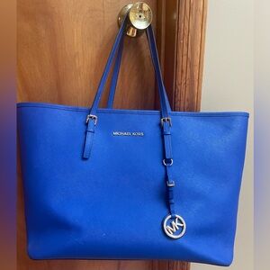 Michael Kors Saffiano Leather Blue Tote